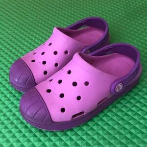 CROCS Bump It Two Tones Purple Berry Slip On Big Girls Clogs | 13